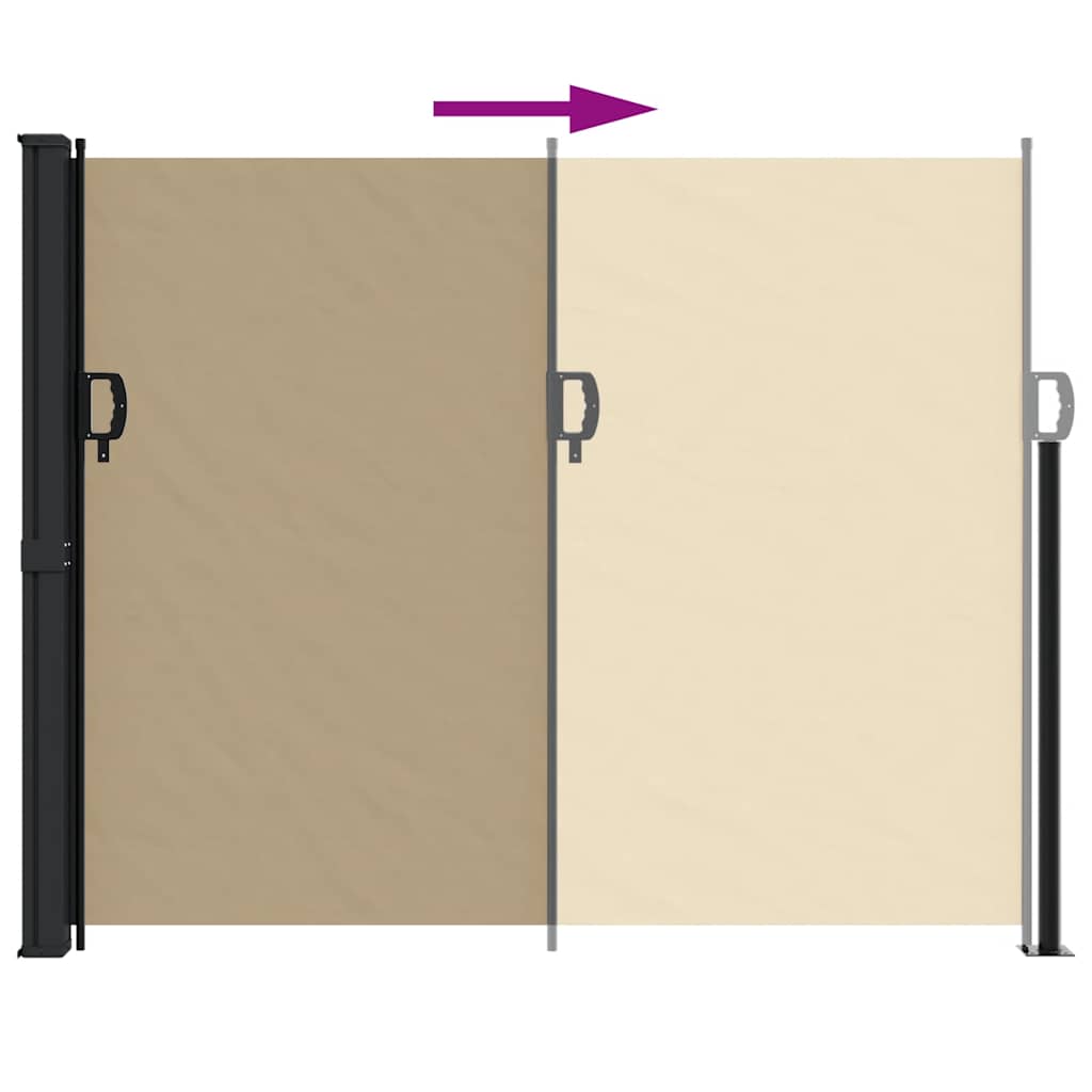 Uttrekkbar sidemarkise beige 170x300 cm
