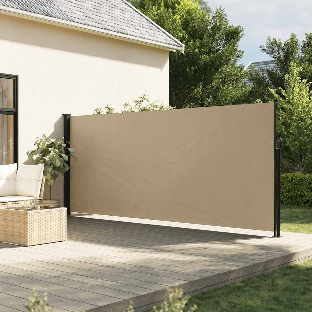 Uttrekkbar sidemarkise beige 160x500 cm