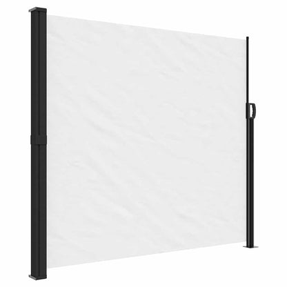 Uttrekkbar sidemarkise hvit 180x500 cm