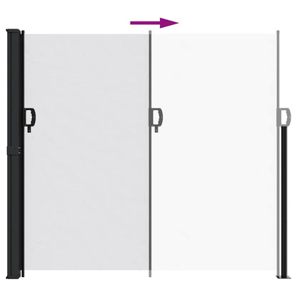 Uttrekkbar sidemarkise hvit 180x500 cm
