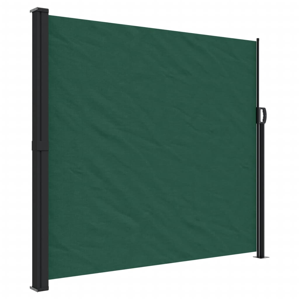 Uttrekkbar sidemarkise mørkegrønn 180x500 cm
