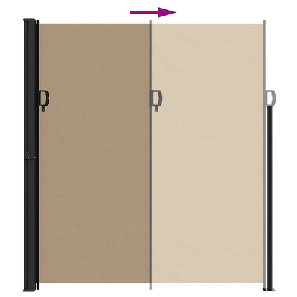 Uttrekkbar sidemarkise gråbrun 220x600 cm