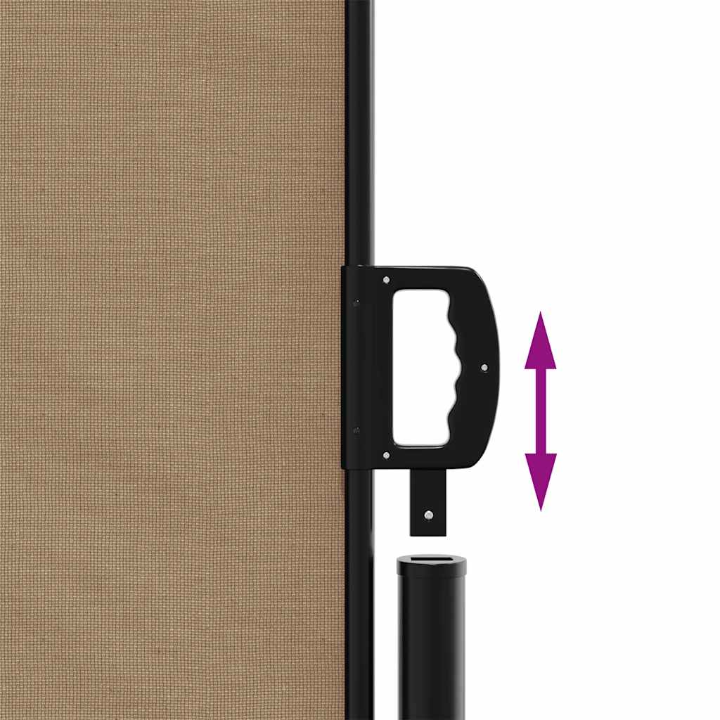 Uttrekkbar sidemarkise gråbrun 220x600 cm