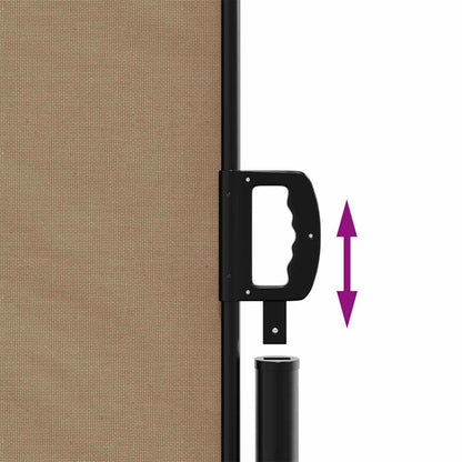 Uttrekkbar sidemarkise gråbrun 220x600 cm