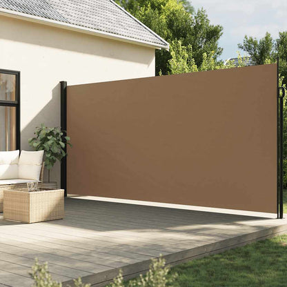 Uttrekkbar sidemarkise gråbrun 220x600 cm