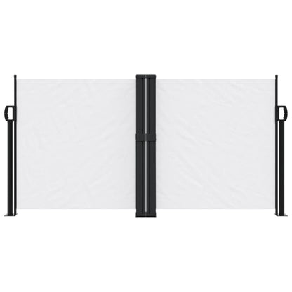 Uttrekkbar sidemarkise hvit 120x600 cm