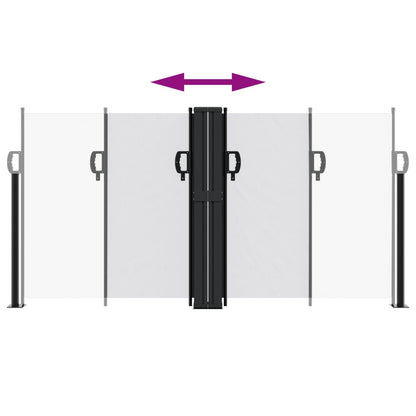Uttrekkbar sidemarkise hvit 120x600 cm