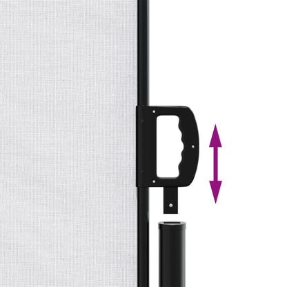 Uttrekkbar sidemarkise hvit 120x600 cm