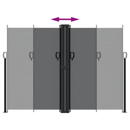 Uttrekkbar sidemarkise 180x600 cm svart