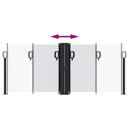 Uttrekkbar sidemarkise 100x1000 cm hvit