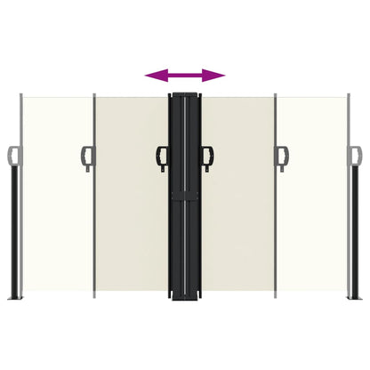 Uttrekkbar sidemarkise 140x1000 cm kremhvit