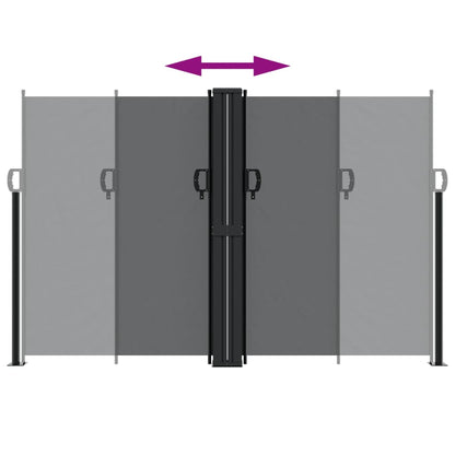 Uttrekkbar sidemarkise 160x1000 cm svart