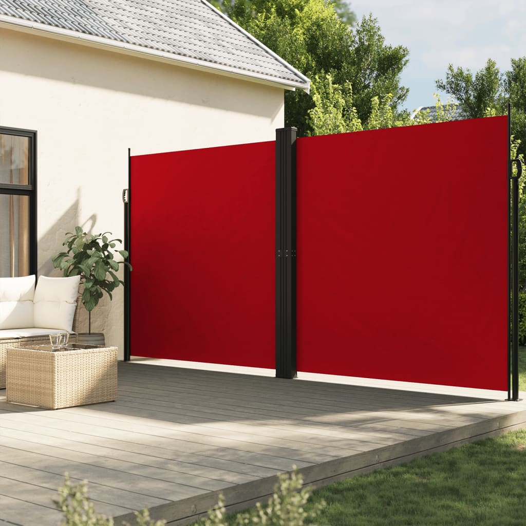 Uttrekkbar sidemarkise 220x1000 cm rød