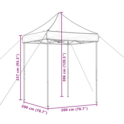 Sammenleggbart partytelt pop-up gråbrun 200x200x306 cm