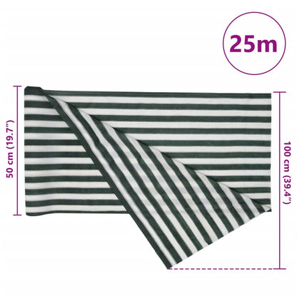 Skjermnett grønn og hvit 1x25 m HDPE 75 g/m²