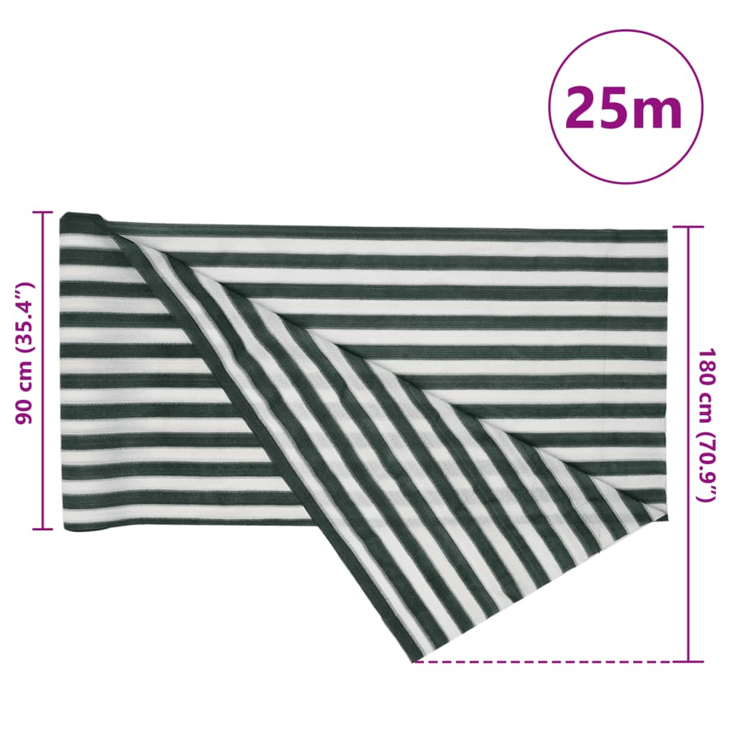 Skjermnett grønn og hvit 1,8x25 m HDPE 195 g/m²