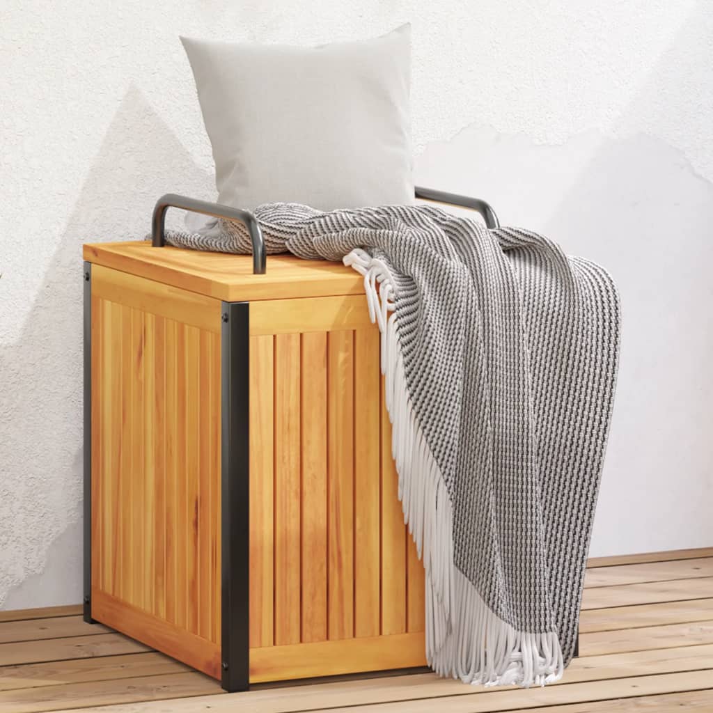 Puteboks 45x45x45/53 cm heltre akasie og stål