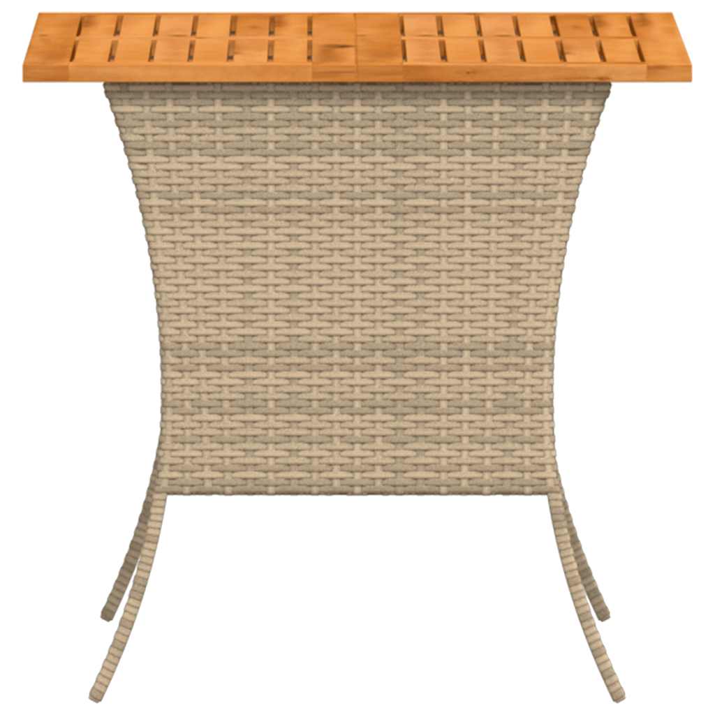Hagebord med topp i akasietre beige 105x75x72 cm polyrotting