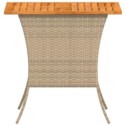 Hagebord med topp i akasietre beige 105x75x72 cm polyrotting