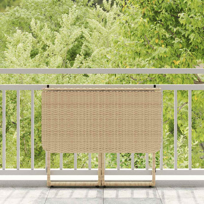 Sammenleggbart hagebord beige 90x51x75 cm polyrotting