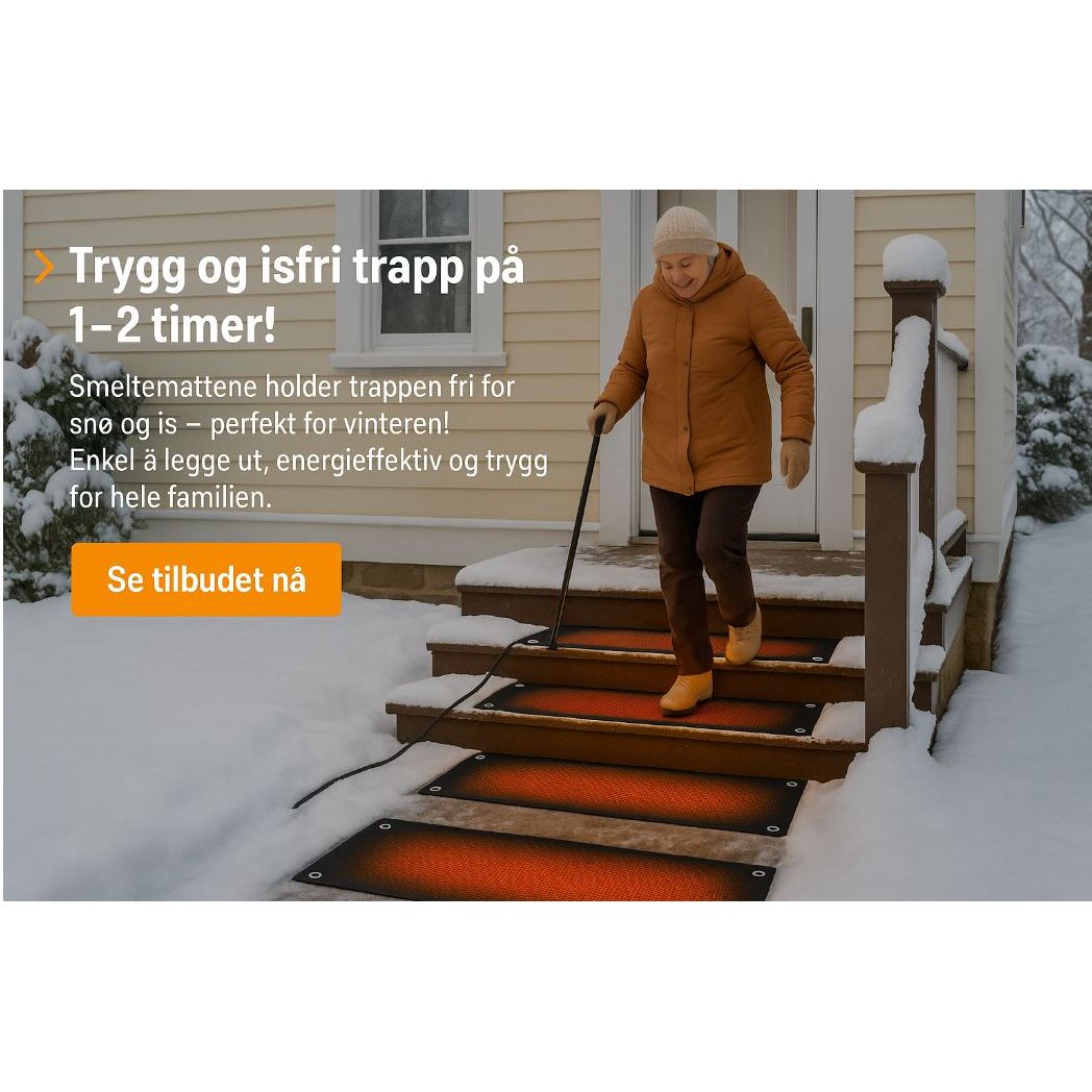 Trappematte som smelter snøen.