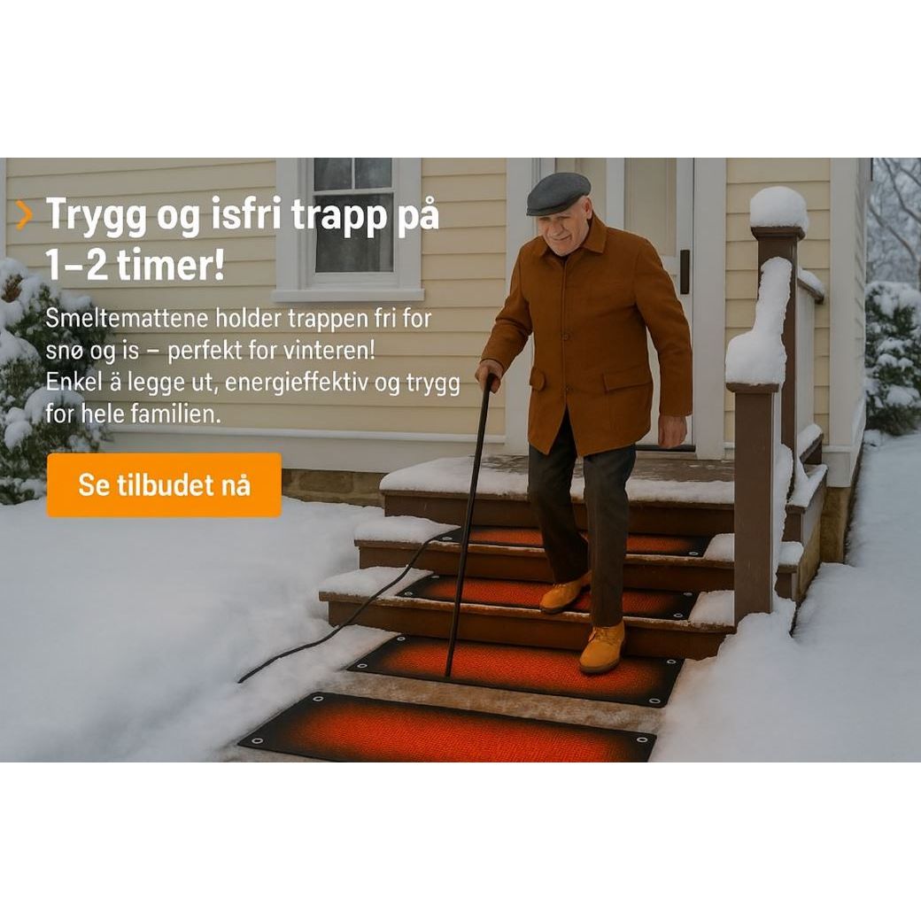 Trappematte som smelter snøen.