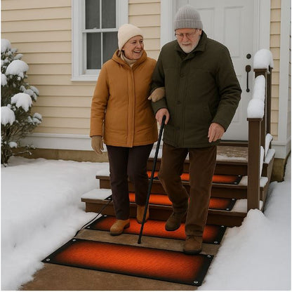Trappematte som smelter snøen.