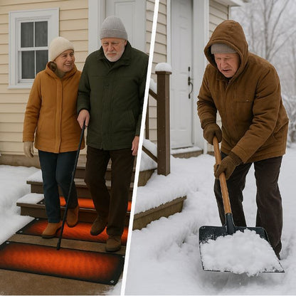 Trappematte som smelter snøen.